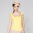 O.SA - Contrast-Collar Ruffle Top