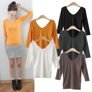 V-Neck 3/4-Sleeve T-Shirt V-Neck 3/4-Sleeve T-Shirt