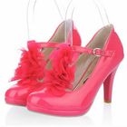 Smoothie - Mesh-Flower T-Strap Pumps