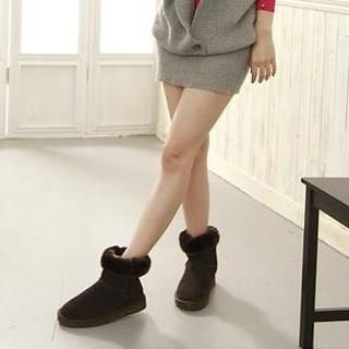 Fleece-Lined Short Snow Boots Fleece-Lined Short Snow Boots