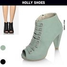 Holly Shoes - Peep-Toe Studded Ankle Boots
