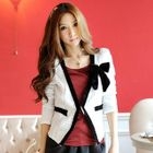 Tokyo Fashion - Contrast-Trim Bow-Accent Jacket