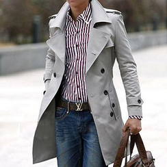 Bay Go Mall - Double-Breasted Trench Coat Bay Go Mall - Double-Breasted Trench Coat