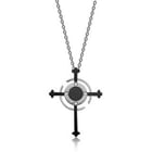 Kenny & co. - Black Carbon Fiber Cross Pendant with Crystal Necklace