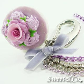 Sweet Glitter Purple Cupcake XL Bag Charm