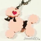 Sweet & Co. - Mirror Heart Pink Poodle Silver Necklace