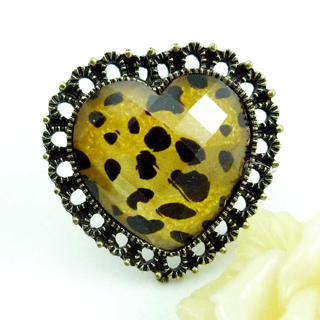 Heart-shaped Leopard Ring -Copper 
