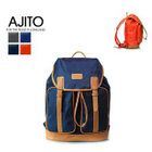 AJITO - Faux-Leather Trim Canvas Backpack
