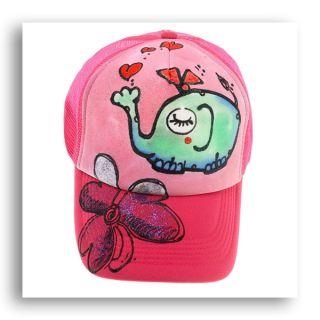 Cartoon Elephant Trucker Cap - Green Cartoon Elephant Trucker Cap - Green