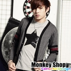 Monkey Shop - Striped Long Sleeve Cardigan