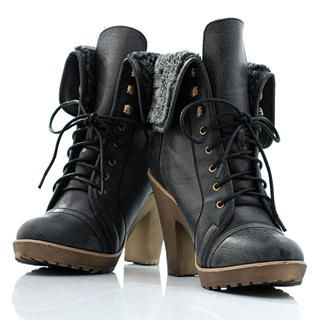 Fold-Over Lace-Up Ankle Boots Fold-Over Lace-Up Ankle Boots
