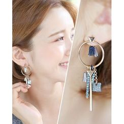 Miss21 Korea - Metallic Drop Earrings Miss21 Korea - Metallic Drop Earrings