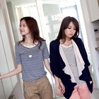 OrangeBear - Short-Sleeve Lace-Trim T-Shirt