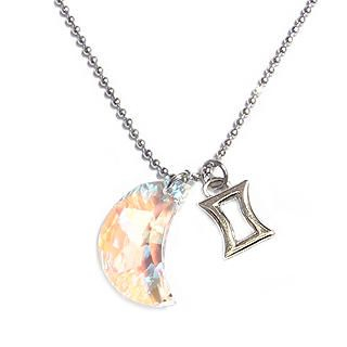 'Luna Gemini' - Zodiac Sign Necklace with Swarovski Sparkling Crystal Moon