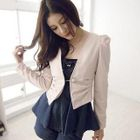 D.P-Shop - Pleated Waist Cropped Jacket