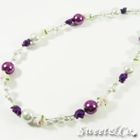 Sweet & Co. - Sweet Purple Floral Candy Pearl Necklace