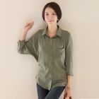 CLICK - Dolman Sleeve Button-Side Blouse