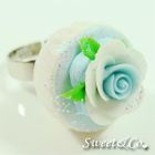 Sweet & Co. - Sweet Blue Glitter Cupcake Floral Ring