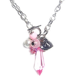 'Sweet Memory' Photo Box Necklace with Swarovski Pink Crystal Flower 'Sweet Memory' Photo Box Necklace with Swarovski Pink Crystal Flower