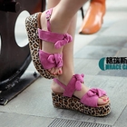 Grace Candy - Bow-Accent Wedge Sandals