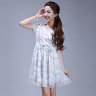 O.SA - Lace-Yoke Bow-Accent Floral Dress