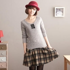 CatWorld - Bow-Accent Plaid Panel Dress