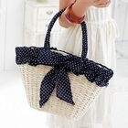 PG Beauty - Bow-Accent Straw Tote