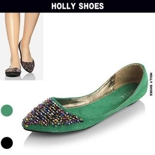 Beaded Front Pointy Flats Beaded Front Pointy Flats