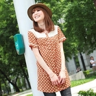 Tokyo Fashion - Eyelet-Lace Panel Dotted Blouse
