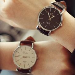 Tacka Watches - Couple Faux-Leather Strap Watch Tacka Watches - Couple Faux-Leather Strap Watch