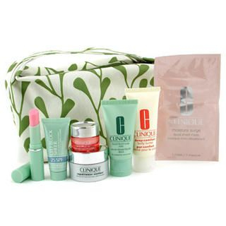 Travel Set: Cleanser 50ml+ DDML 30ml+ Eye Mask+ Moisture Surge Extended 15ml+ Concentrate 15ml+ L/S+ Mascara+ Bag Travel Set: Cleanser 50ml+ DDML 30ml+ Eye Mask+ Moisture Surge Extended 15ml+ Concentrate 15ml+ L/S+ Mascara+ Bag