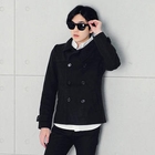 SLIM&FIT - Faux-Leather Panel Hooded Pullover