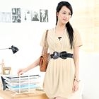 59th Street - Set: Short-Sleeve Shirred Wrap Dress + Belt