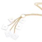 Keleo - 18K White & Yellow Gold Dangling Squares Necklace