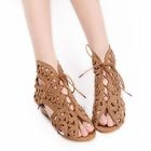 Grace Candy - Perforated Lace-Up Sandals