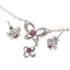 Bellini - Rhodolite And White Topaz Flower Butterfly Set