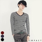 Style Impact - V-Neck Striped T-Shirt