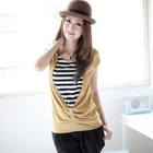 Kiwi Shop - Mock Two-Piece Short-Sleeve Top