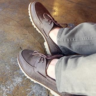 Faux-Leather Boat Shoes