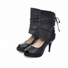 Smoothie - Lace-Up Back Platform Cut-Out Boots