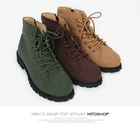MITOSHOP - Side-Zip Lace-Up Ankle Boots
