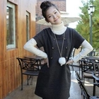 CLICK - Short Sleeve Turtleneck Top