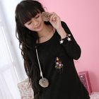 59 Seconds - Open-Knit Chiffon Hem Dress with Hood