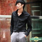 Purplow - Waist Pintuck Shirt in Black