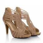 Grace Candy - Genuine Leather Cross Strap Rhinestone Sandals