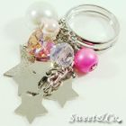 Sweet & Co. - Sweet Neon Stars Fuchsia Pearl Silver Ring