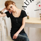 E.F.Shop - Short-Sleeve Ribbed Henley