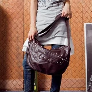 Faux-Leather Studded Crossbody Bag