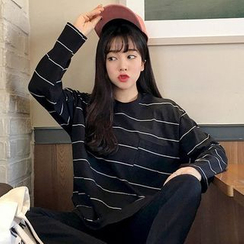 MICHYEORA - Long-Sleeved Striped T-Shirt MICHYEORA - Long-Sleeved Striped T-Shirt