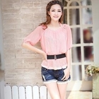 Meteshow - Tie-Back Pintuck Top